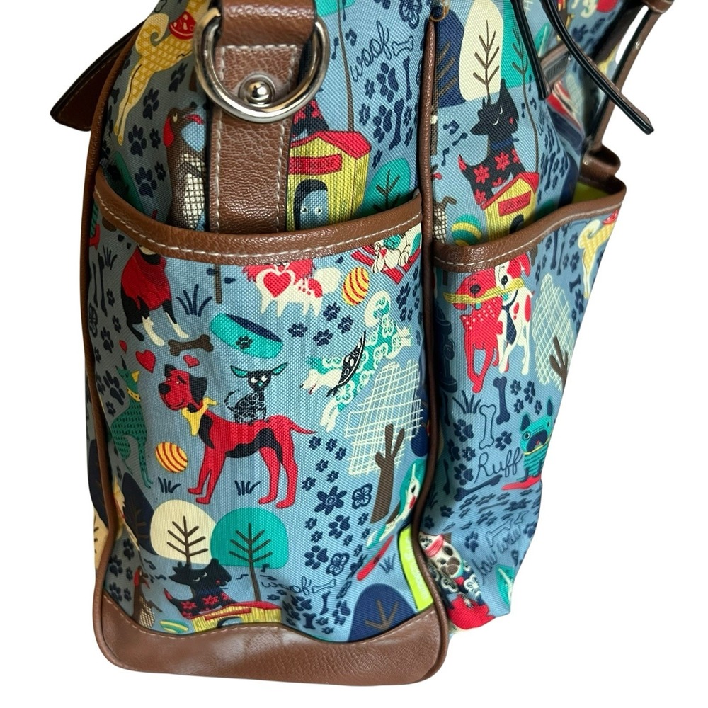 Lily Bloom Shoulder Bag Who Let the Dogs Out Multi Pocket 3 Compartments - Picture 9 of 16